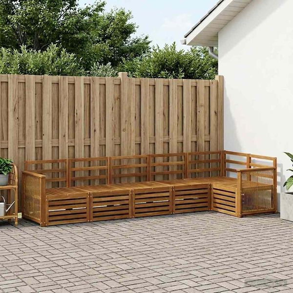 vidaXL Ecksofa Set 5 pcs Natur Massivholz Akazie 3384415
