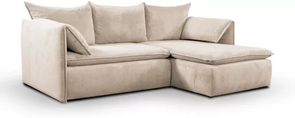 Ecksofa mit Schlaffunktion TEODORA von PASCAL MORABITO - Kord - Rosa - Ecke links