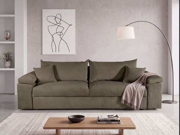 COLLECTION AB Schlafsofa Mara, B: 249 cm, Liegefl. 139x195 cm, Dauer-Schlaffunktion, Bettkasten & Federkern, wahlweise mit Topper