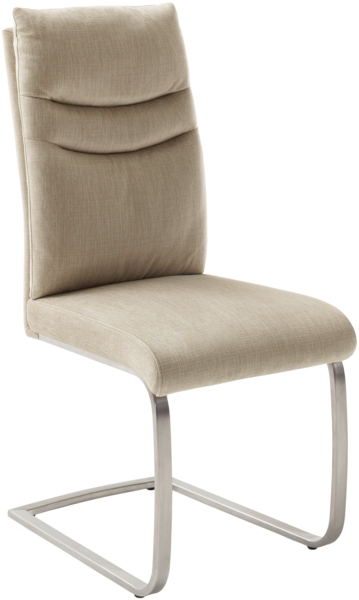 GIBARA Schwinstuhl mit Griff - 2er Set - Creme / Edelstahl gebürstet