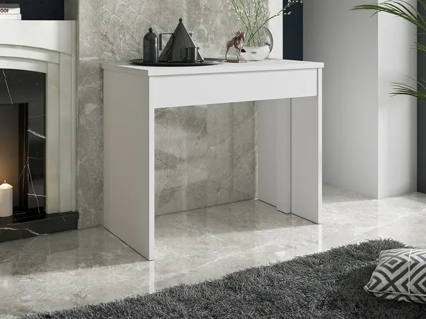 Vente-unique - ONEGA Konsole Holz, Platte Weiß - B 90 cm x H 75 cm x L 50 cm302 cm