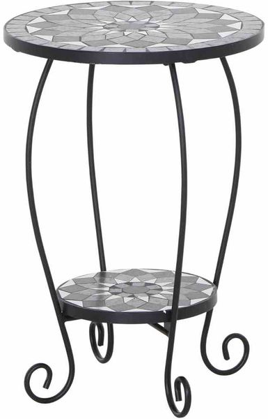 Blumentisch >Como< in matt schwarz, dunkelgrau - 41x59x41 (BxHxT)