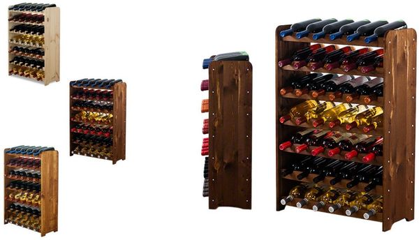Modo24 Weinregal Flaschenregal Holzregal Flaschenständer Varianten 9 bis 91 Flaschen, (RW31) Getränkeregal, 3 Farben, FSC Holz Nachhaltig