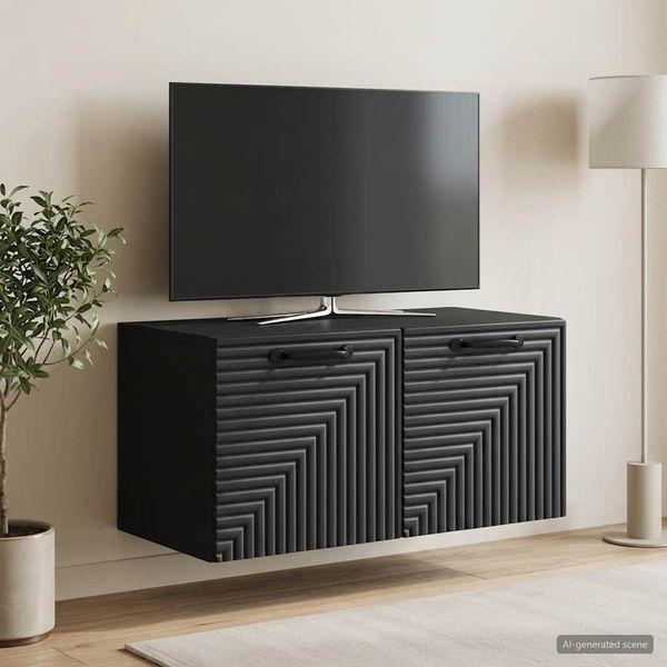 vidaXL Wandmontierter TV-Schrank Schwarz 59,5 x 31 x 30 cm 898706