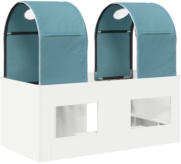 vidaXL Bett mit Tunnel 3 Stk. Weiß und Hellblau Holzwerkstoff 3423486 Bild 8