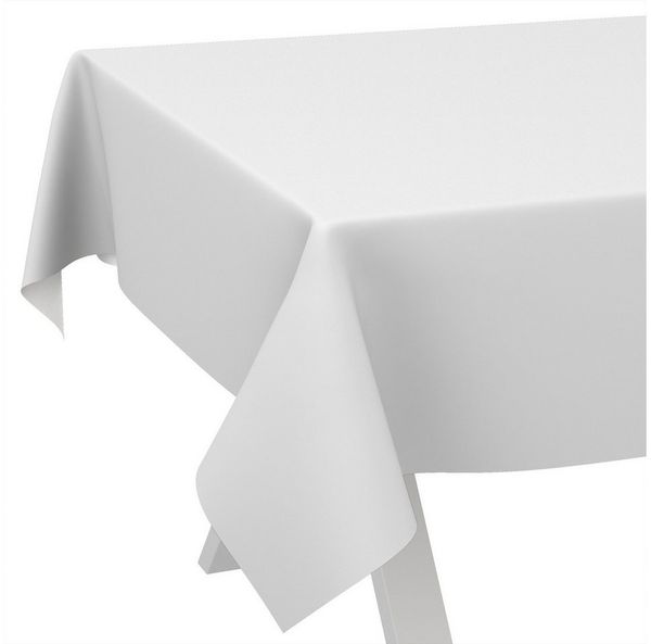 ANRO Tischdecke Wachstuchtischdecke abwaschbar UNI auch als Gartentischdecke (Einzelstück 1-tlg), wasserabweisend pflegeleicht Textil-Optik Weiß 100x140cm