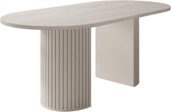 Esstisch Wotkon (Farbe: Sandbeige / Travertin)