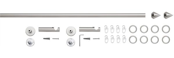 Good Life Gardinenstange PUNTA, Ø 16 mm, 1-läufig, Fixmaß, mit Bohren, verschraubt, Kunststoff, Metall, mit Ringen