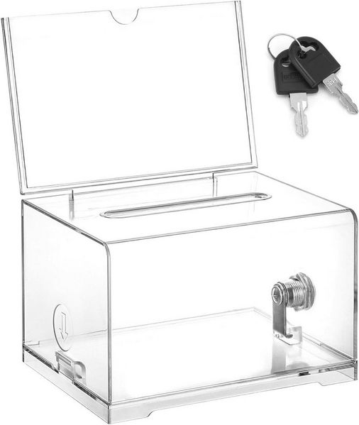 FELIXLEO Organizer Acryl Spendenbox Transparent abschließbare Aufbewahrungsbox (1 St)