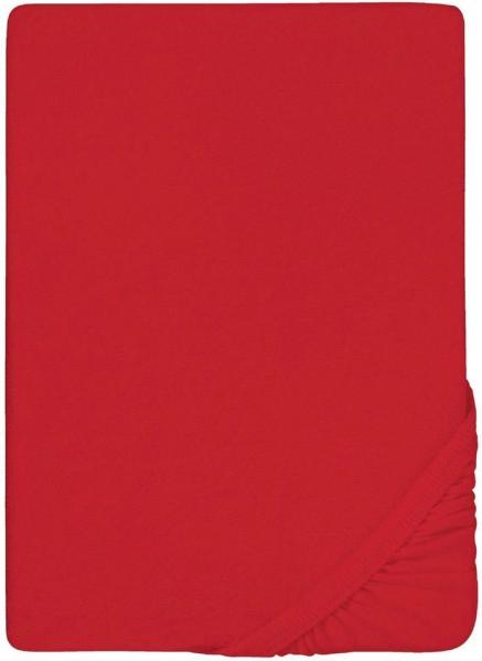 biberna Frottee-Stretch-Spannbetttuch 0012344, rot, 1x 90x190 cm - 100x200 cm