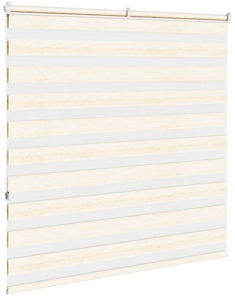 vidaXL Doppelrollo Marmorbeige 145x150cm Stoffbreite 140,9 cm Polyester 4014660 Bild 4