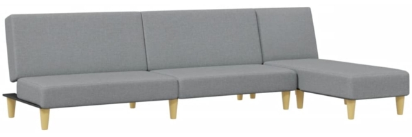 vidaXL 2-tlg. Sofagarnitur Hellgrau Stoff 3216291