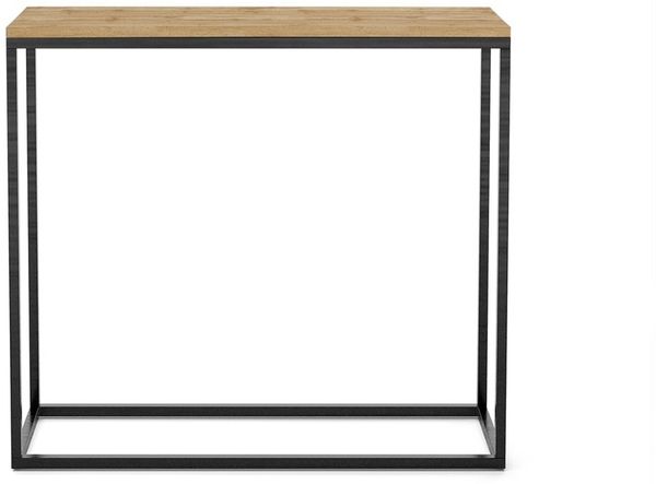 Bettso 'Well' Konsole mit Schwarz Gestell, Holzwerkstoff Wotan Eiche, 80 x 25 x 100 cm