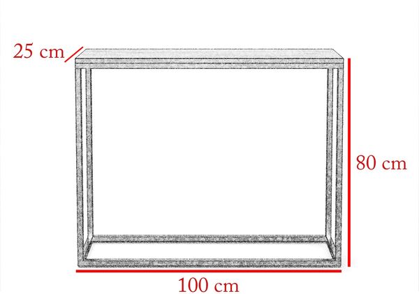 Bettso 'Well' Konsole mit Schwarz Gestell, Holzwerkstoff Wotan Eiche, 80x25x100 cm Bild 3