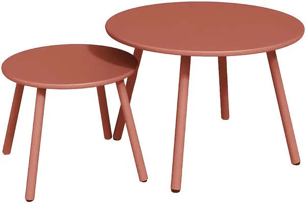 Vente-unique - MIRMANDE Gartensitzgruppe Metall Rot - B 60 cm x H 34 cm x L 60 cm