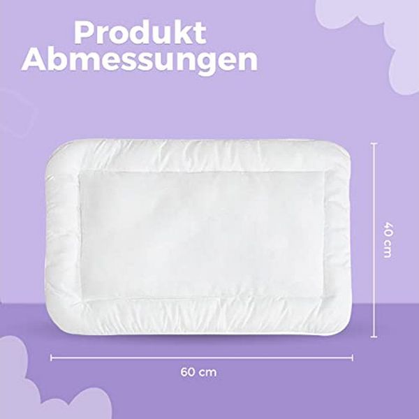 KiGATEX Babykissen Flachkissen, Oeko-Tex zertifiziert, sanft und weich für süße Träume, Allergiker geeignet, pflegeleicht