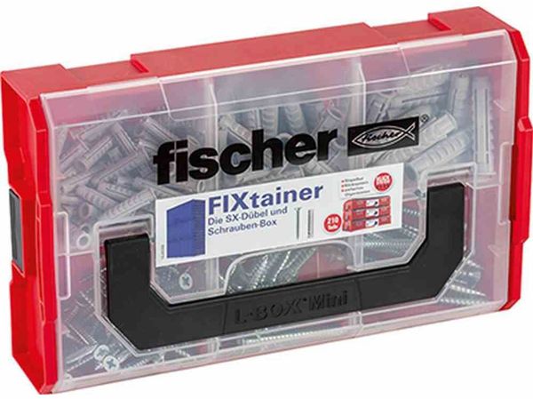 FIXtainer - SX-Dübel und Schrauben-Box (210 Teile)
