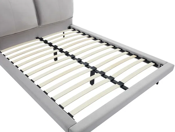 Vente-unique - IBEDIA Bett SamtStoff Grau - B 213 cm x H 100 cm x L 161 cm Bild 5