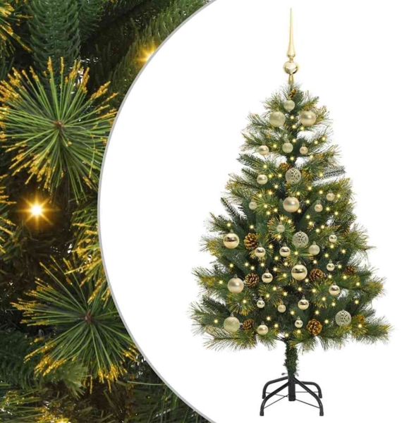 vidaXL Künstlicher klappbarer Weihnachtsbaum mit Tannenzapfen 150 cm 3395084