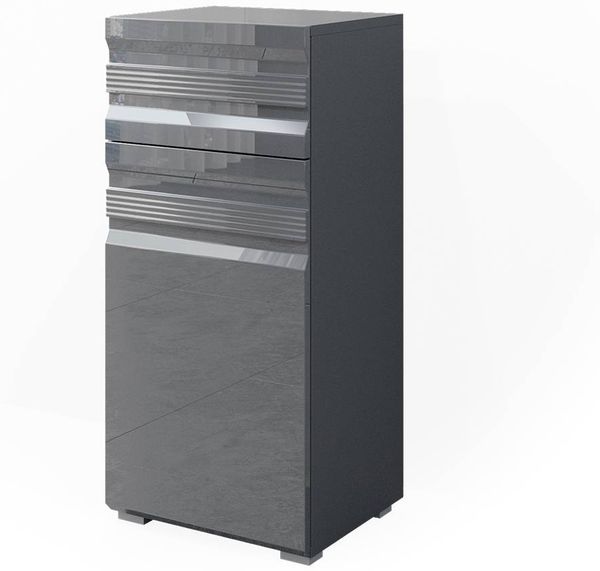 Vicco 'Freddy' Midischrank, Spanplatte, Hochglanz, 36,4 x 79 x 31 cm, Anthrazit