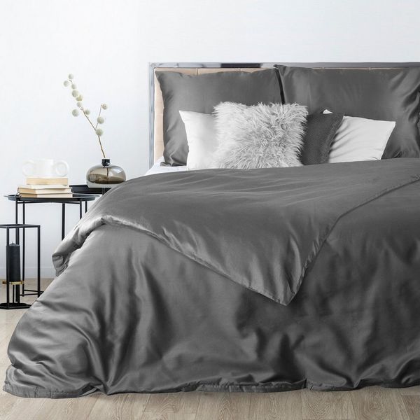Eurofirany Bettwäsche Bettwäschegarnitur Ehebett mit Seidenglanz Makosatin Satinbaumwolle, Baumwolle, Hochwertige Bettwäsche, klassisch, musterlos