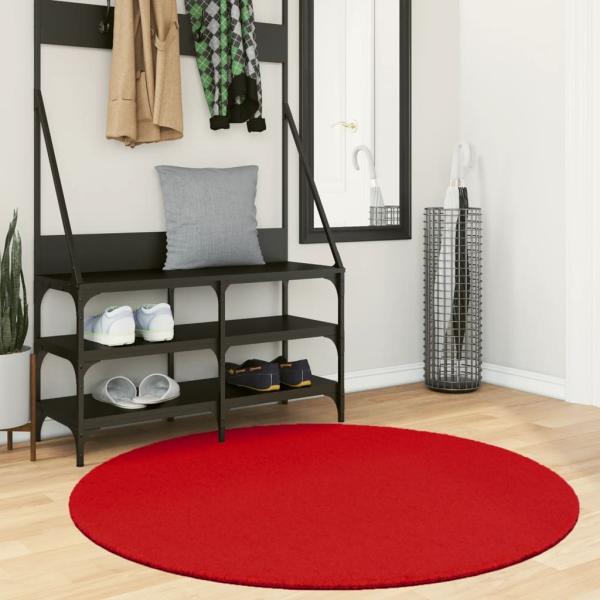 vidaXL Teppich OVIEDO Kurzflor Rot Ø 120 cm 375633