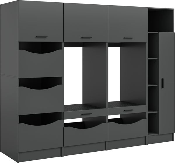 Waschmaschienenumbau Set (B/H/T: 233x195x68 cm) in anthrazit Nachbildung