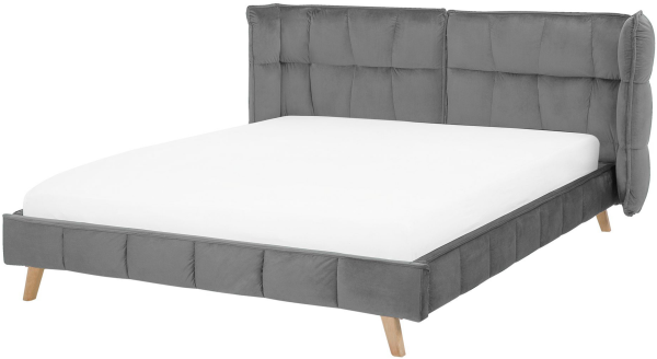 Bett grau Samtstoff 160x200 cm SENLIS