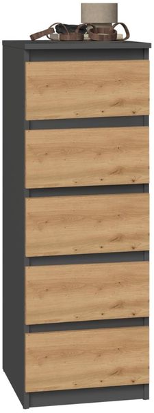 ibonto HOCHKOMMDE ANTHRAZIT / ARTISAN EICHE 45 x40x111cm (H 111 x T 40 x B 40 cm)