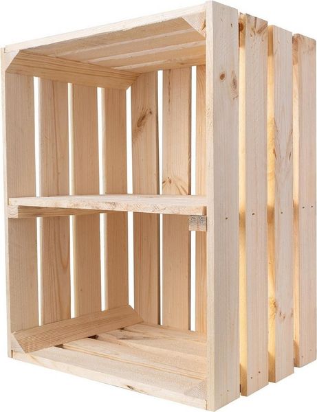Creative Deco Holzkiste mit Regal 50 x 40 x 30 cm