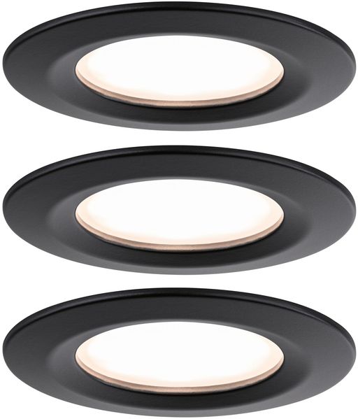 Paulmann 93081 LED Einbeuleuchte Nova Plus Coin Basiset IP44 schwarz 2700K dimmbar