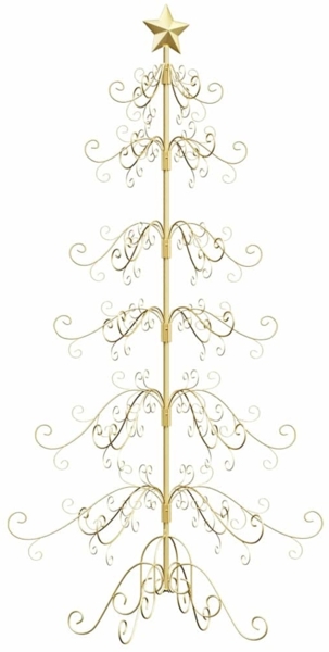 vidaXL Metall Weihnachtsbaum Gold 180 cm Pulverbeschichteter Stahl 42019184