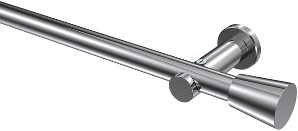 Gardinenstangen-Set Platon Sitra 160 cm, 1-läufig (ohne Ringe), 20 mm Ø Chrom