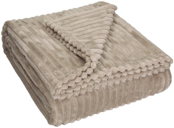 Wohndecke Betz Wohndecke BARI Kuscheldecke Flauschig Cord-Flanell XXL 150x200 cm, Betz, Farbe taupe