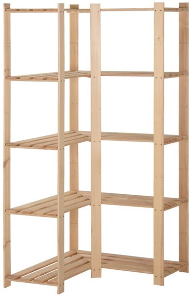 vidaXL Eck-Lagerregal mit 5 Böden 82,5x82,5x170 cm Massivholz Kiefer 327323
