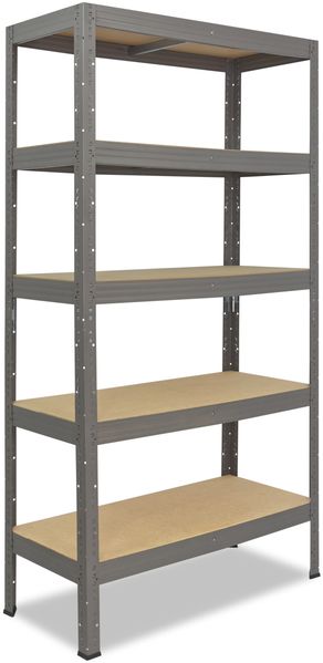 shelfplaza PRO 180x40x60 cm Schwerlastregal in grau mit 5 Böden und 200 kg Traglast pro Boden