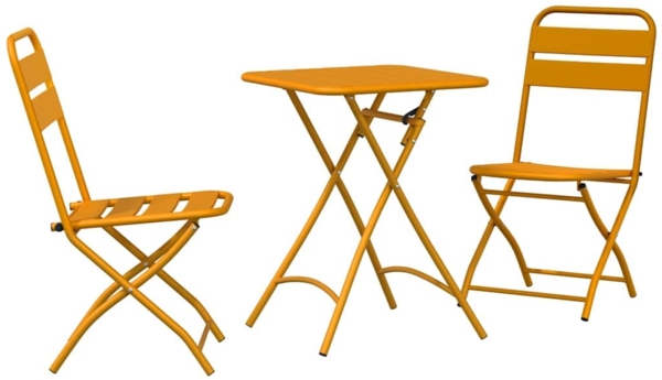 vidaXL Bistrogarnitur 3 pcs Senf Stahl 42002951