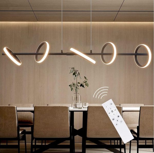 Nettlife LED Pendelleuchte Schwarz Esszimmerlampe Modern Dimmbar, LED fest integriert, Kaltweiß, Neutralweiß, Warmweiß