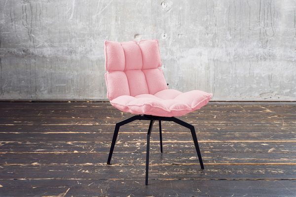 KAWOLA Esszimmerstuhl BARO Drehstuhl Stoff rosa 86 x 65 x 54 cm