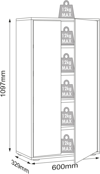 VCM Schuhschrank Salia 921024 Anthrazit B. 60 x H. 110 x T. 33 cm Bild 4