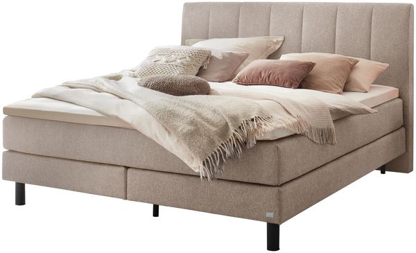Donna Boxspringbett schwarz Polyester/Polyamid/Viskose 214cm x 163cm x 115cm