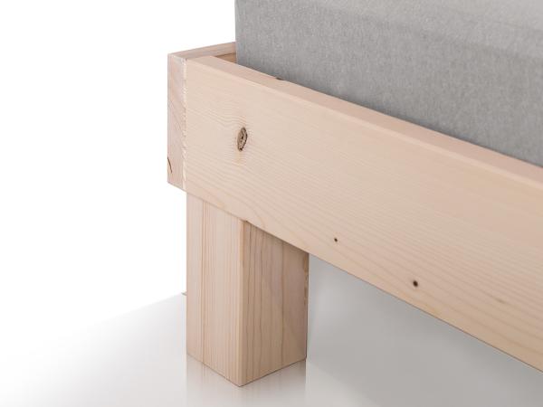 Möbel-Eins PUMBA Massivholzbett ohne Kopfteil Fichte natur 180x200 cm Standardhöhe Bild 5