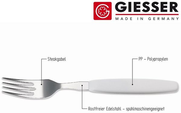 GIESSER Bestecklöffel Besteck Gabel, Teelöffel, Löffel, Kuchengabel (1 Stück), schönes Design, langlebig, kombinierbar, spülmaschinenfest