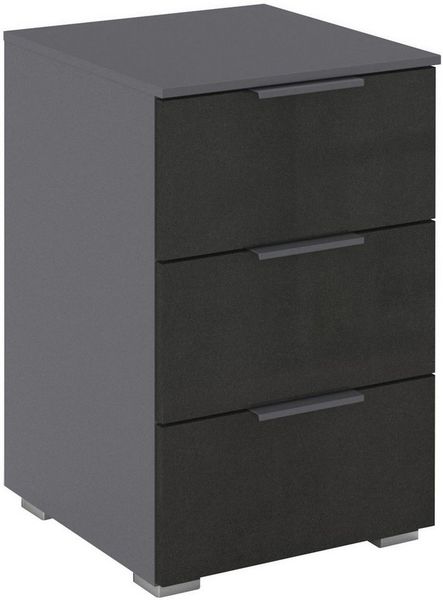 OTTO home Nachtkommode Nachttisch Nachtkonsole AGORDO in Dekor- oder Hochglanzfront (in zwei Griff-Farben, Breite 40 cm), mit 3 geräumigen Schubladen für viel Stauraum MADE IN GERMANY