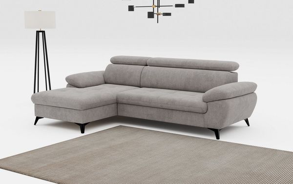 COTTA Ecksofa Hudson L-Form, B: 261 cm, mit Kopfteilverstellung, optional Bettfunktion & Bettkasten