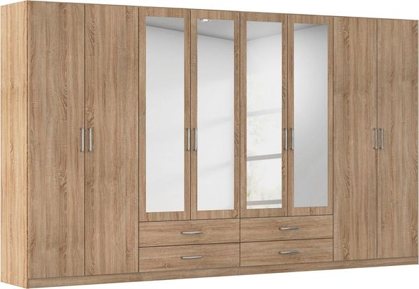 rauch Kleiderschrank Schrank Garderobe Ankleide GAMMA Breiten 91/136/181/226/271/315/360 cm (in 3 Ausstattungen BASIC/CLASSIC/PREMIUM (inkl. SOFT-CLOSE-Funktion) verschiedene Griff-Varianten, mit Spiegel TOPSELLER MADE IN GERMANY