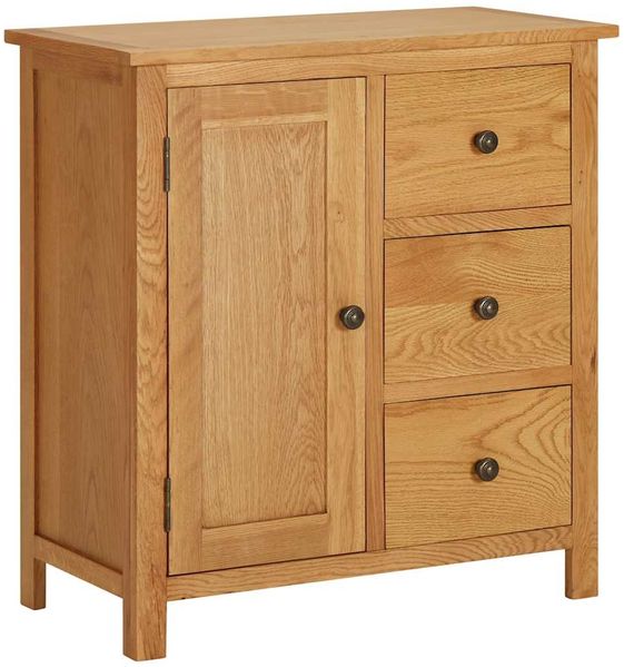 Küchenschrank, Büroschrank 70x35x75 cm Massivholz Eiche