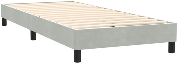 vidaXL Boxspringbett mit Matratze Hellgrau 90x220 cm Samt 3316239 Bild 4