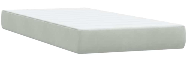 vidaXL Boxspringbett mit Matratze Hellgrau 90x220 cm Samt 3316239 Bild 6