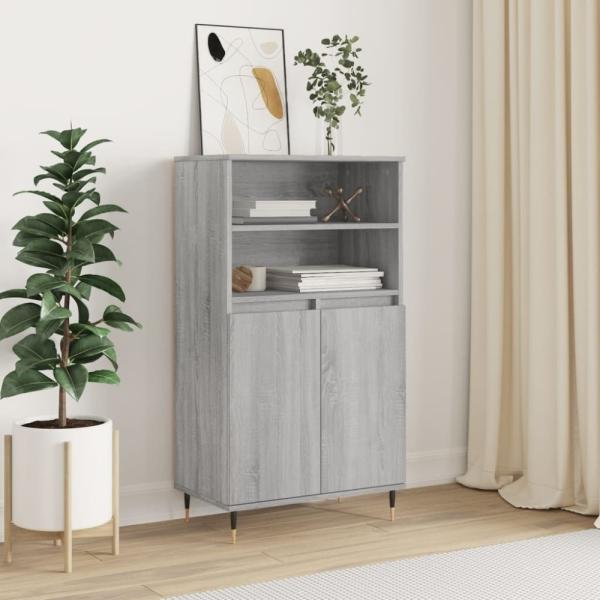 vidaXL Highboard Grau Sonoma 60x36x110 cm Holzwerkstoff 831482